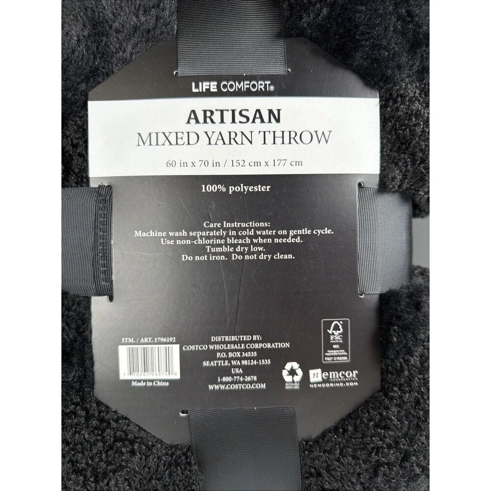 Life Comfort Artisan Mixed Yarn Throw 60
